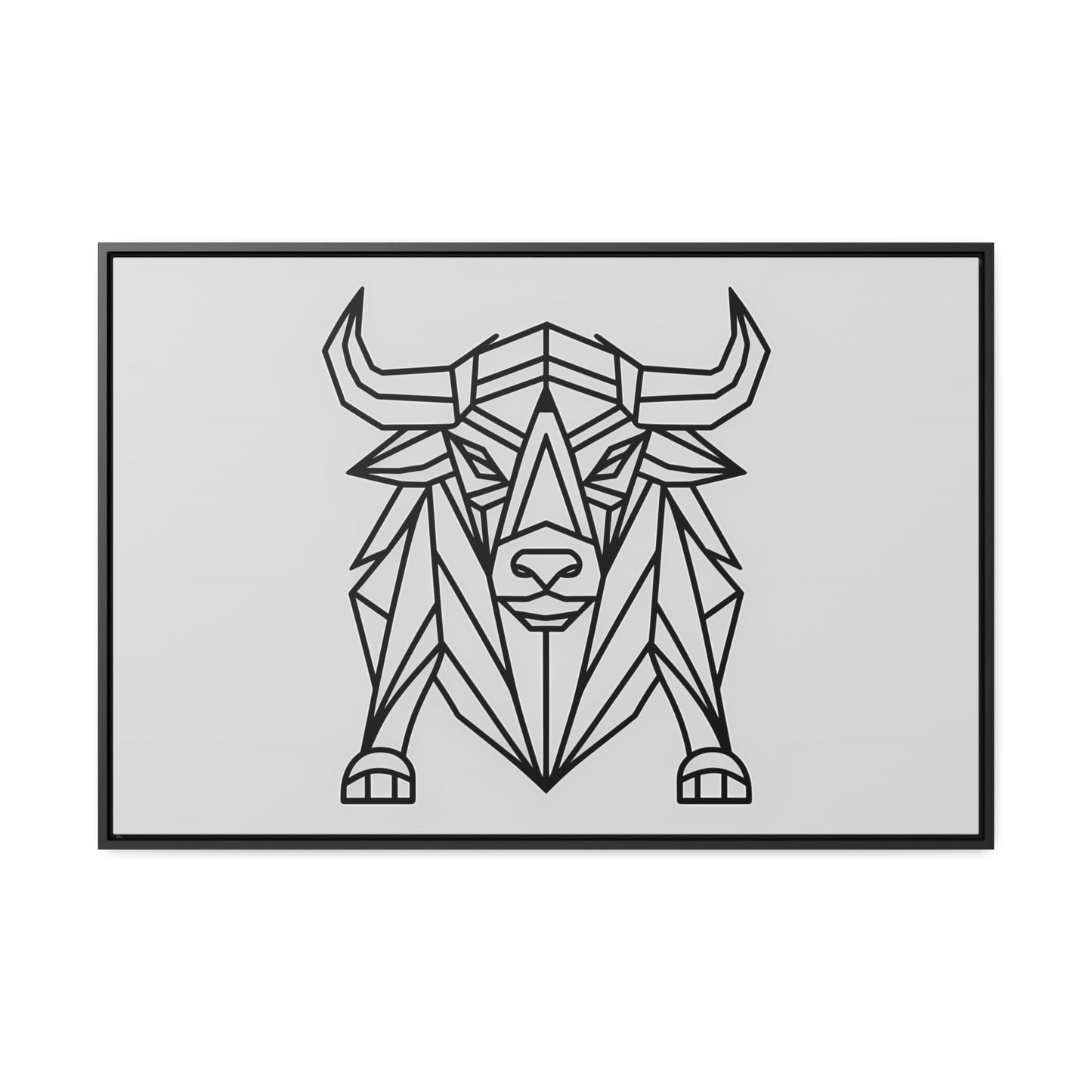 Geometric Bull - Gallery Canvas Wraps, Horizontal Frame