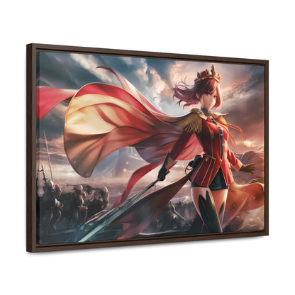 "Crimson Empress: Battle's Edge" - Gallery Canvas Wraps, Horizontal Frame