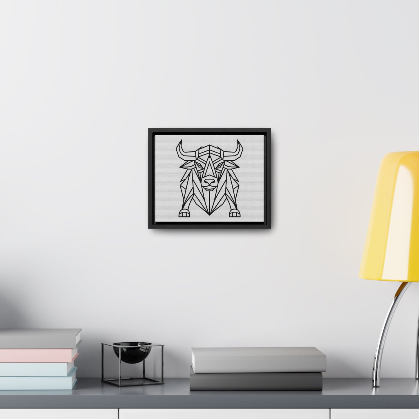 Geometric Bull - Gallery Canvas Wraps, Horizontal Frame