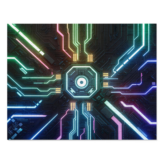 Neon Circuit Nexus - Jigsaw Puzzle (30, 110, 252, 500,1000-Piece)