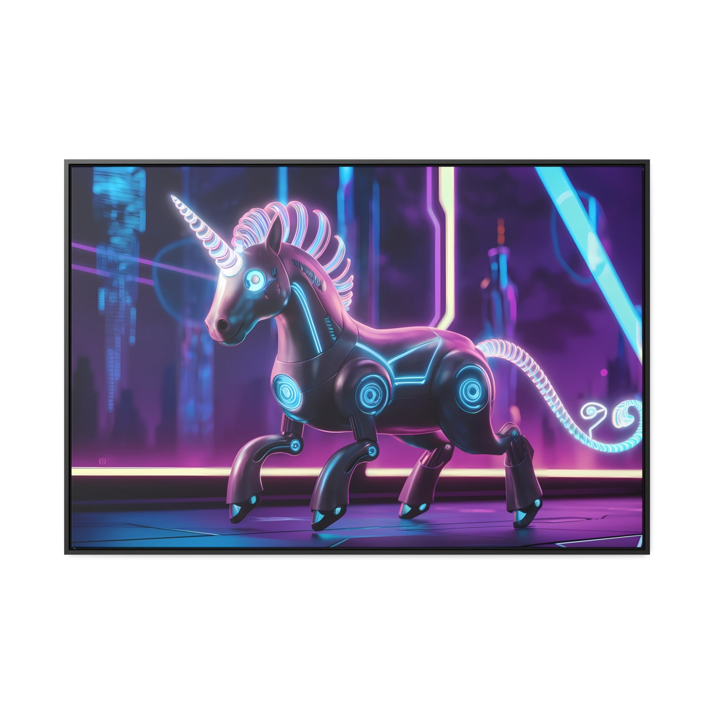 Cybernetic Unicorn - Gallery Canvas Wraps, Horizontal Frame