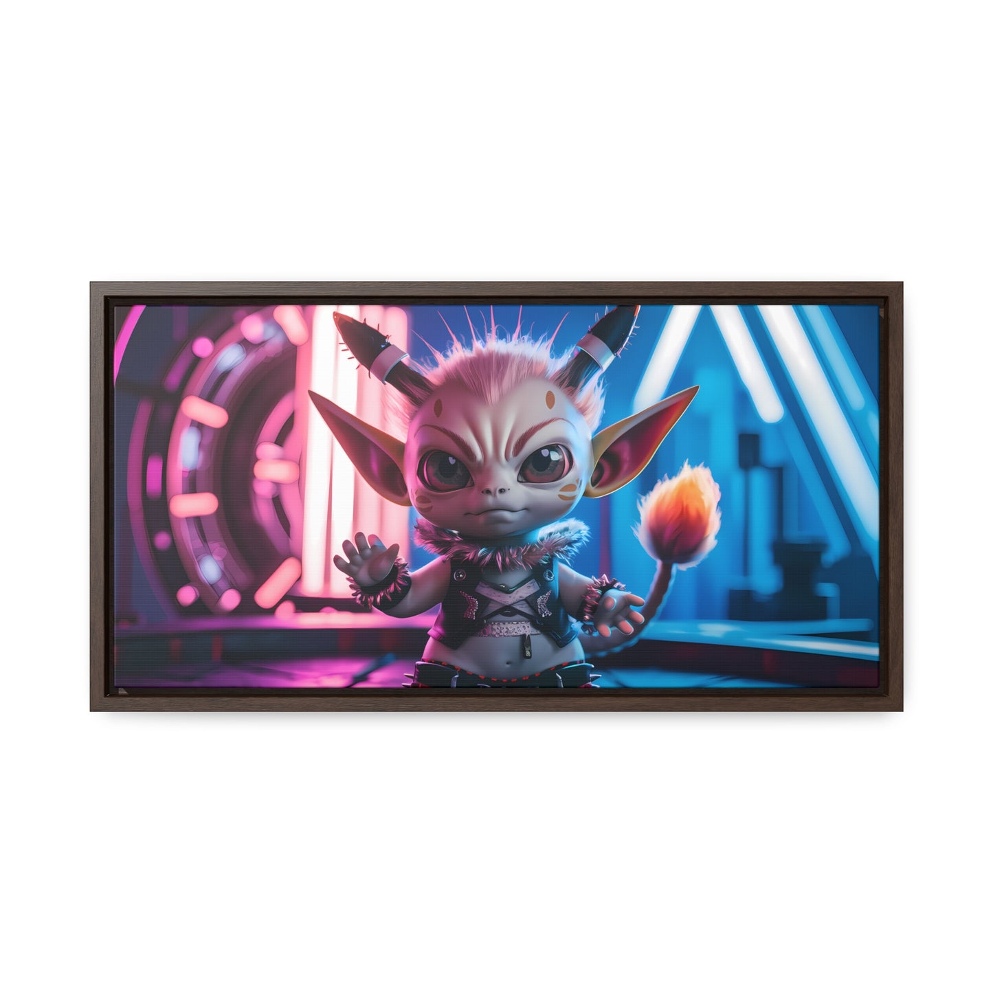 Neon Punk Guardian - Gallery Canvas Wraps, Horizontal Frame