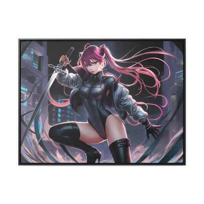 Blade of the Neon Night - Gallery Canvas Wraps, Horizontal Frame