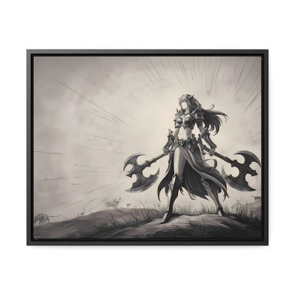 Warrior of the Twilight Plains - Gallery Canvas Wraps, Horizontal Frame