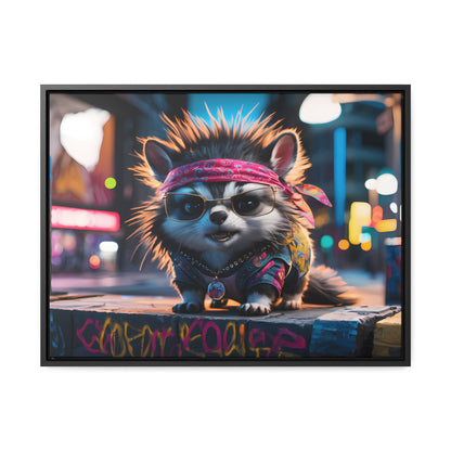 Rebel Pup on the Streets - Gallery Canvas Wraps, Horizontal Frame