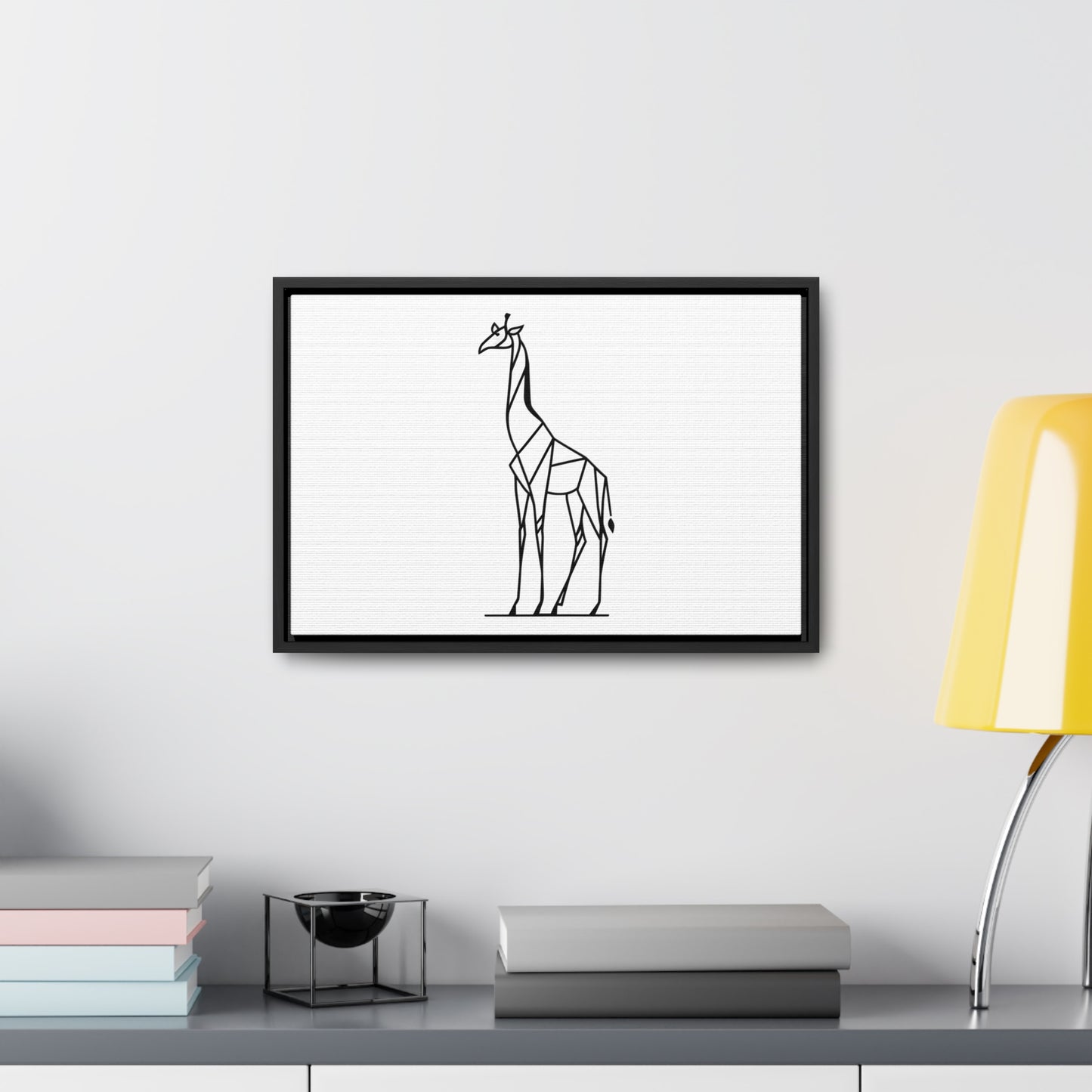 Geometric Giraffe Silhouette - Gallery Canvas Wraps, Horizontal Frame