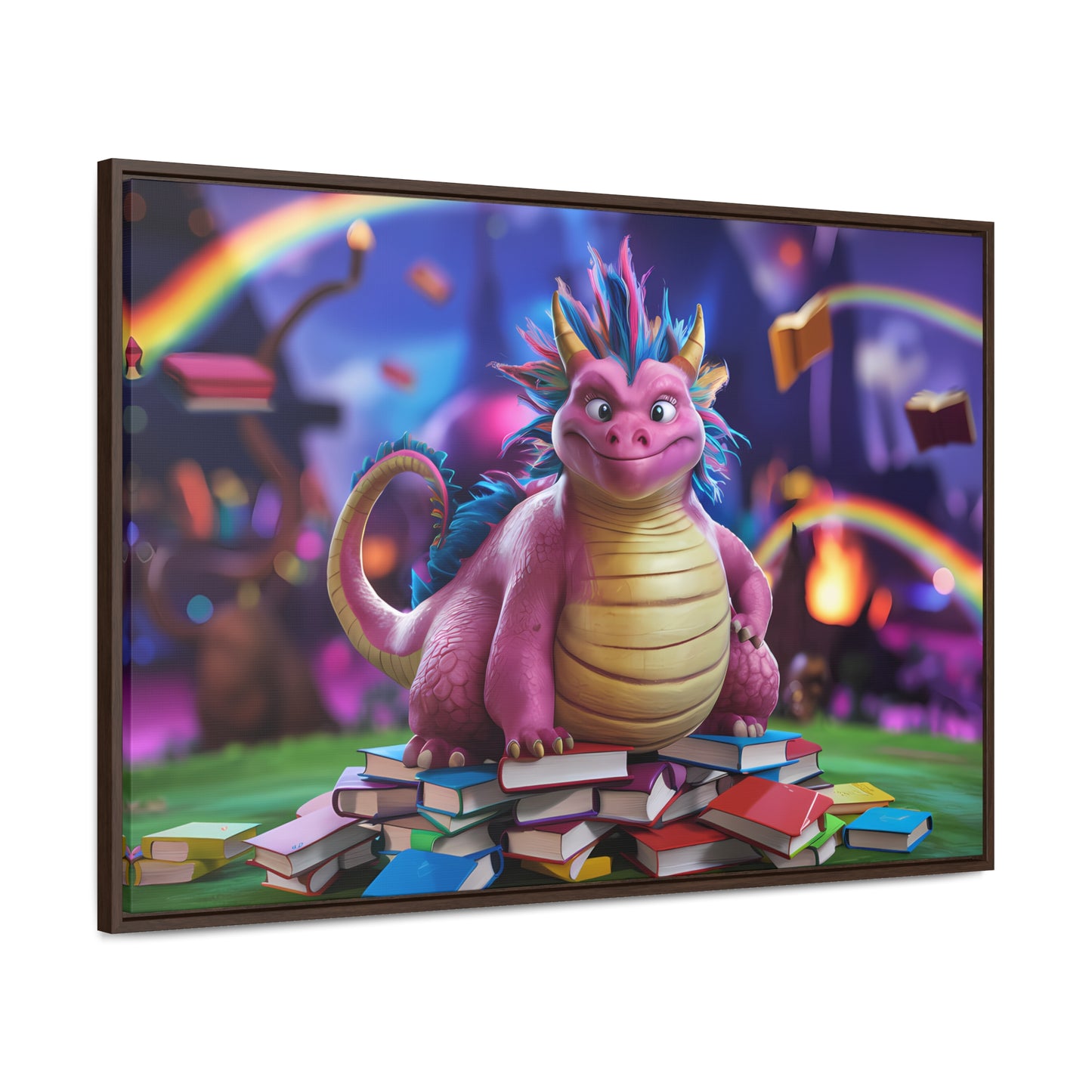 "Guardian of the Magical Library" - Gallery Canvas Wraps, Horizontal Frame