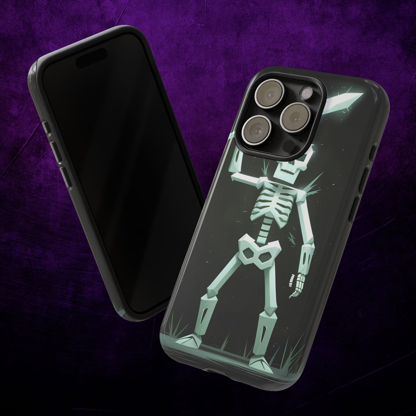 Geometric Skeleton Swordsman - Smartphone Tough Cases