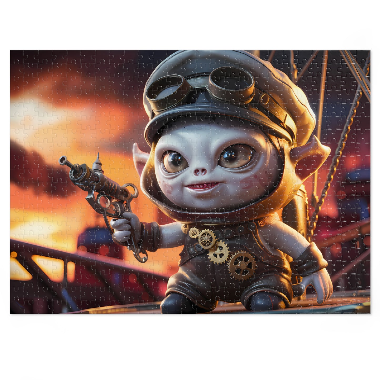 Steampunk Explorer at Sunset - Jigsaw Puzzle (30, 110, 252, 500,1000-Piece)