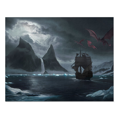 "Dragons Over the Frozen Sea" - Jigsaw Puzzle (30, 110, 252, 500,1000-Piece)