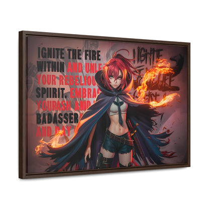 Rebel Flame Warrior - Gallery Canvas Wraps, Horizontal Frame