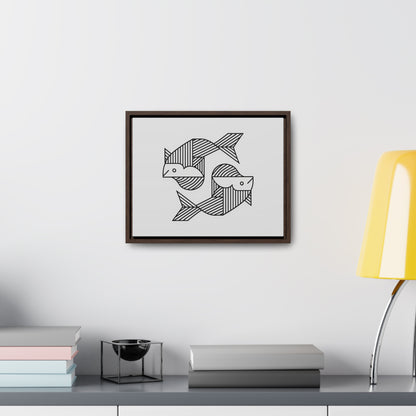 Pisces in Geometric Harmony - Gallery Canvas Wraps, Horizontal Frame