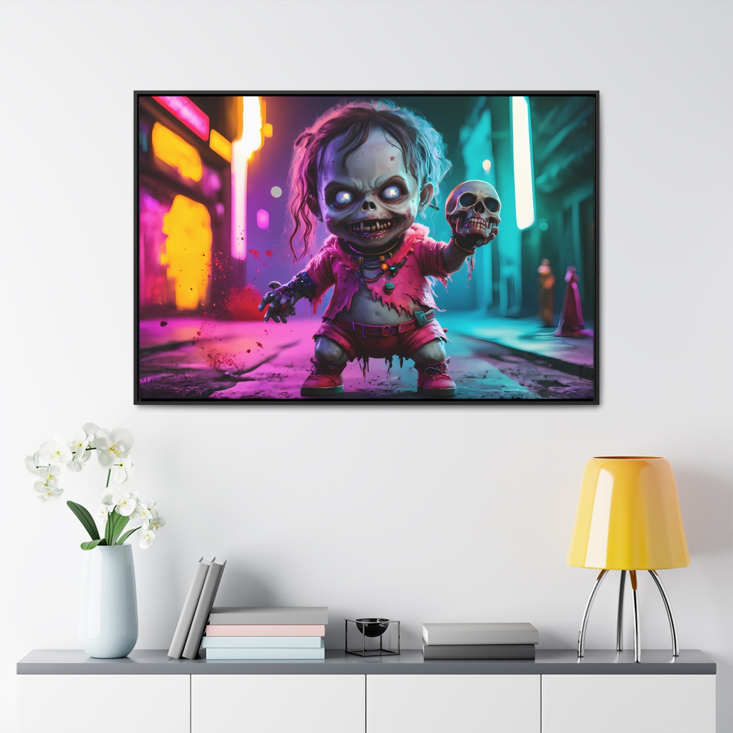 Nightmare in Neon City - Gallery Canvas Wraps, Horizontal Frame