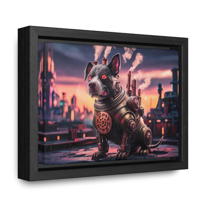 Cyber Canine: Steampunk Sentinel - Gallery Canvas Wraps, Horizontal Frame