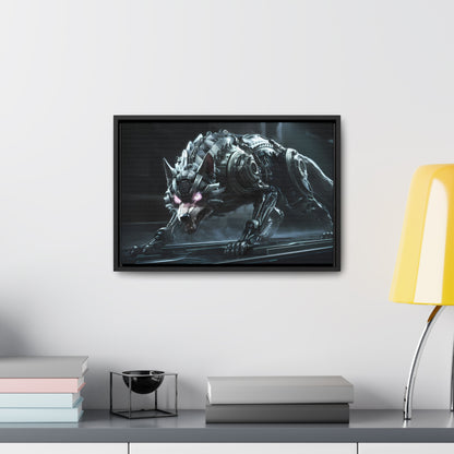 Cybernetic Alpha Wolf - Gallery Canvas Wraps, Horizontal Frame