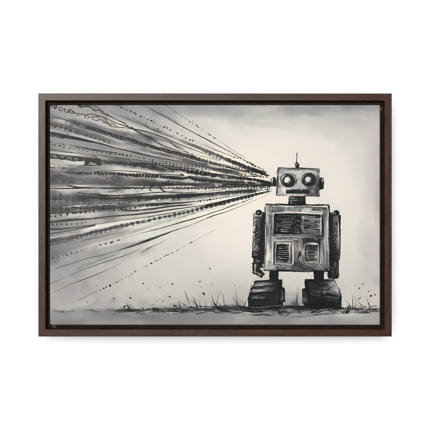 Echoes of the Machine Mind - Gallery Canvas Wraps, Horizontal Frame