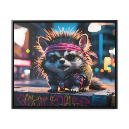 Rebel Pup on the Streets - Gallery Canvas Wraps, Horizontal Frame