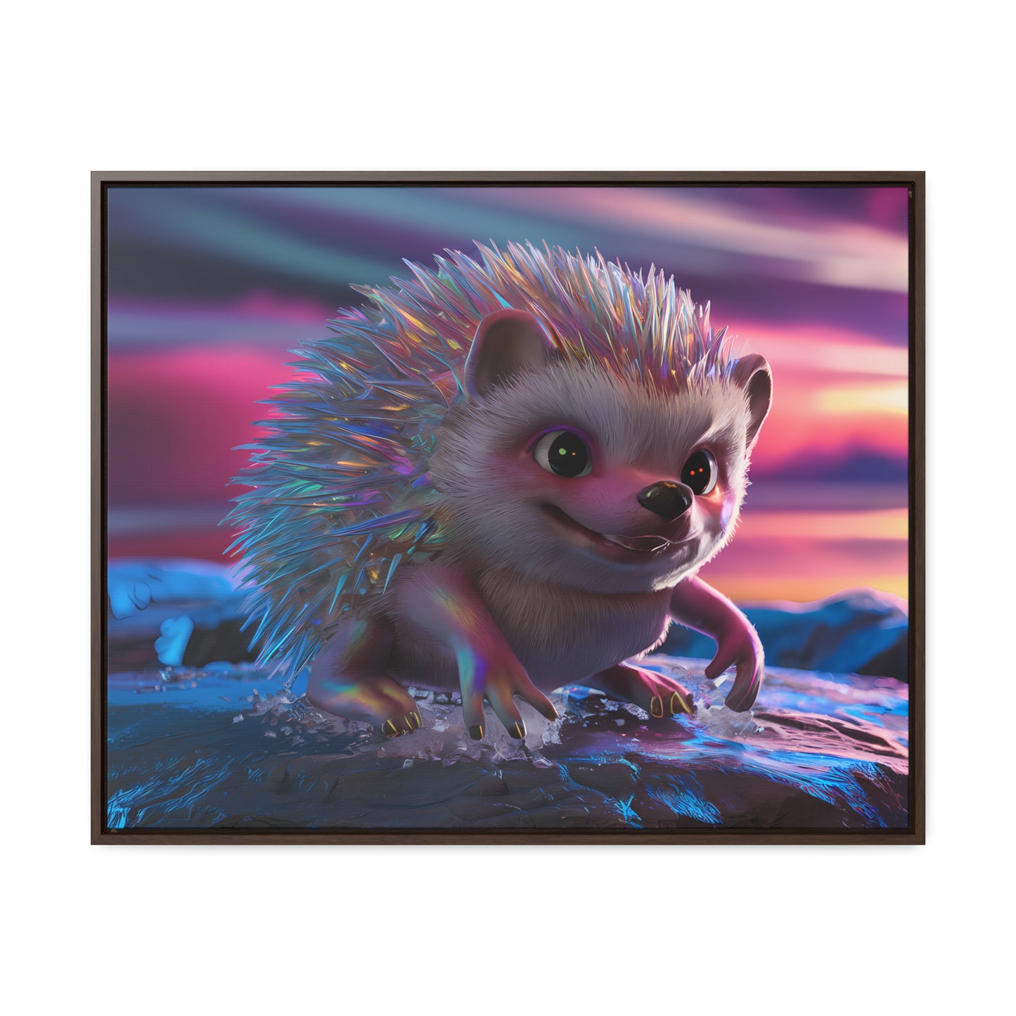 Prismatic Hedgehog at Dusk - Gallery Canvas Wraps, Horizontal Frame