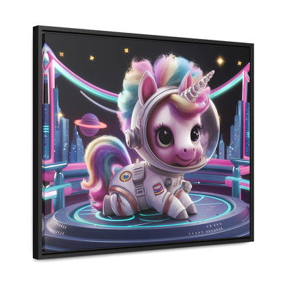 "Galactic Unicorn Explorer" - Gallery Canvas Wraps, Horizontal Frame