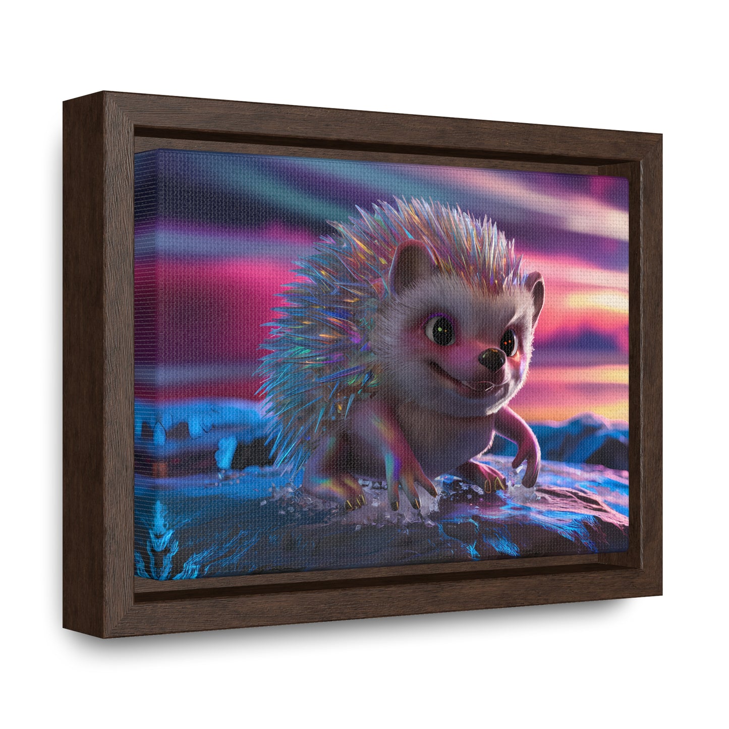 Prismatic Hedgehog at Dusk - Gallery Canvas Wraps, Horizontal Frame