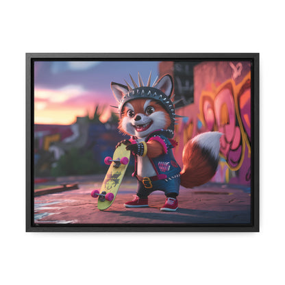 "Punk Skater Fox at Sunset" - Gallery Canvas Wraps, Horizontal Frame