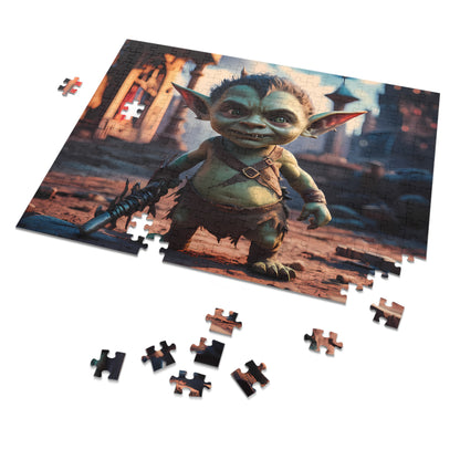 Goblin Warrior in an Enchanted Village - Jigsaw Puzzle (30, 110, 252, 500,1000-Piece)