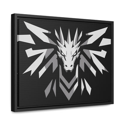 "Silver Dragon Crest" - Gallery Canvas Wraps, Horizontal Frame