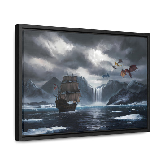 "The Voyage to Dragon's Fjord" - Gallery Canvas Wraps, Horizontal Frame