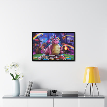 "Guardian of the Magical Library" - Gallery Canvas Wraps, Horizontal Frame