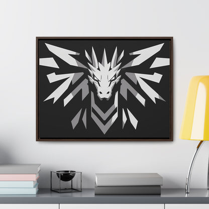 "Silver Dragon Crest" - Gallery Canvas Wraps, Horizontal Frame