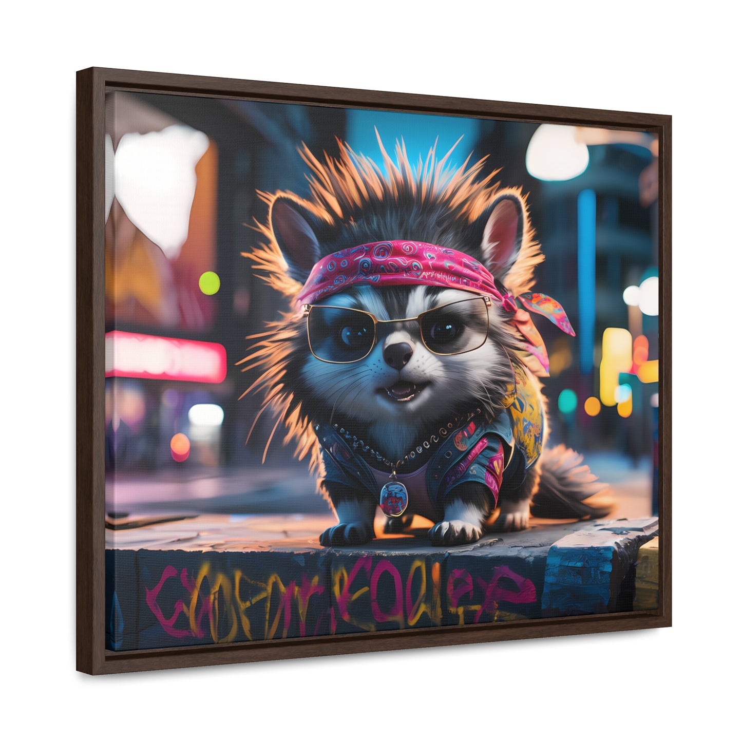 Rebel Pup on the Streets - Gallery Canvas Wraps, Horizontal Frame