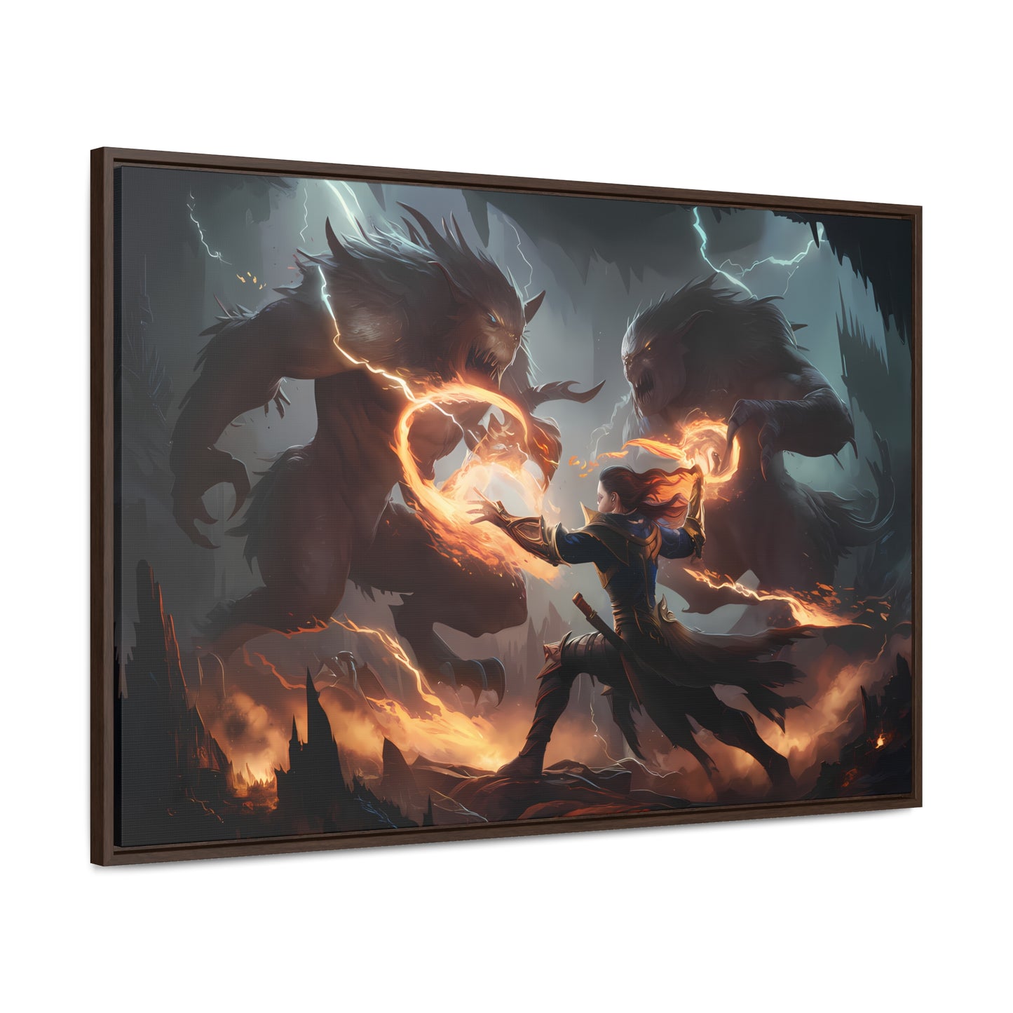 Duel of Thunder and Flame - Gallery Canvas Wraps, Horizontal Frame