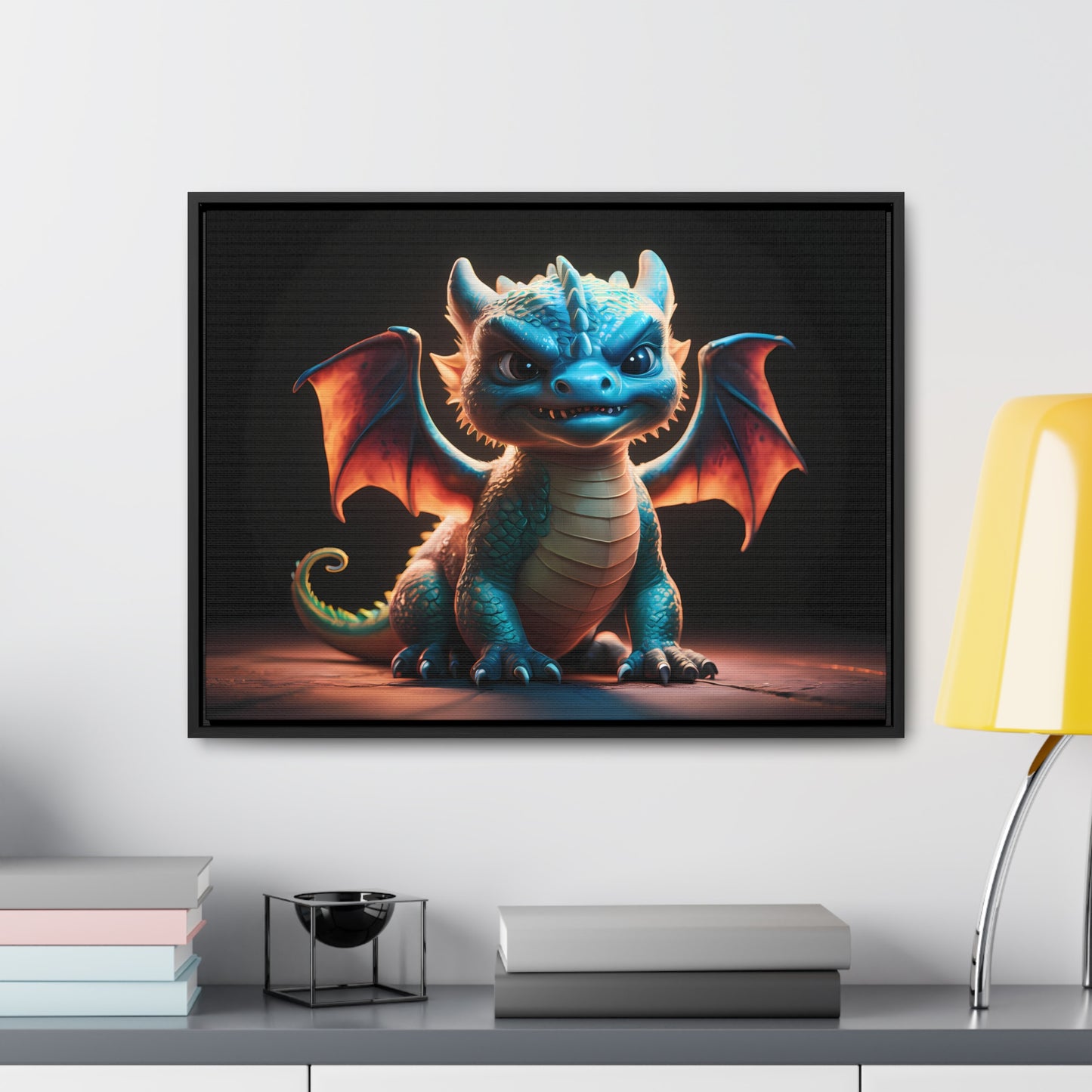 Fierce Baby Dragon Guardian - Gallery Canvas Wraps, Horizontal Frame