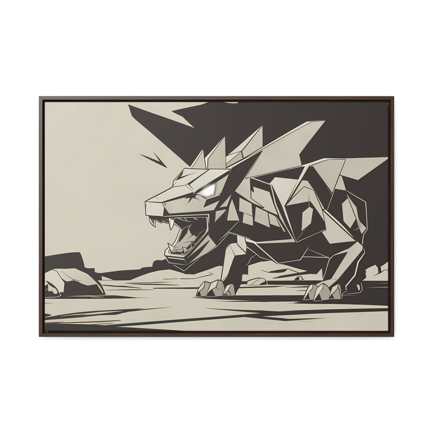 Raging Stone Guardian - Gallery Canvas Wraps, Horizontal Frame