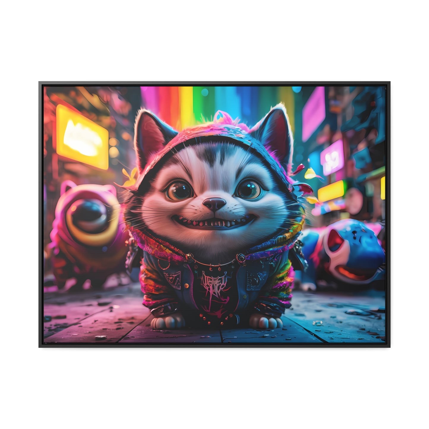 Cyberpunk Alley Cat Adventures - Gallery Canvas Wraps, Horizontal Frame