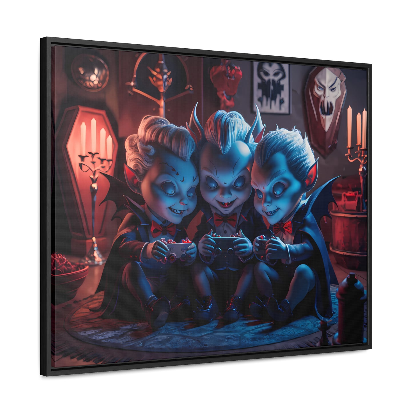 "Night of the Gaming Vampires" - Gallery Canvas Wraps, Horizontal Frame