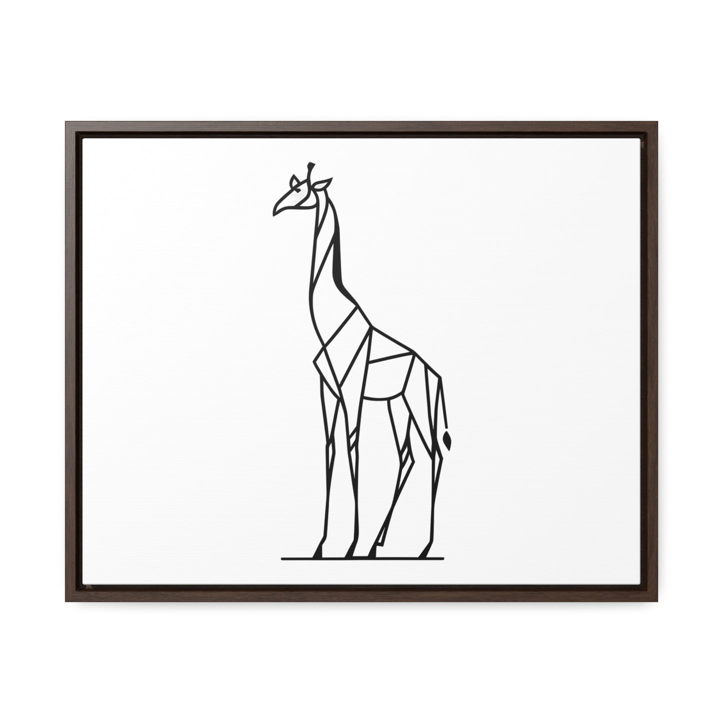 Geometric Giraffe Silhouette - Gallery Canvas Wraps, Horizontal Frame