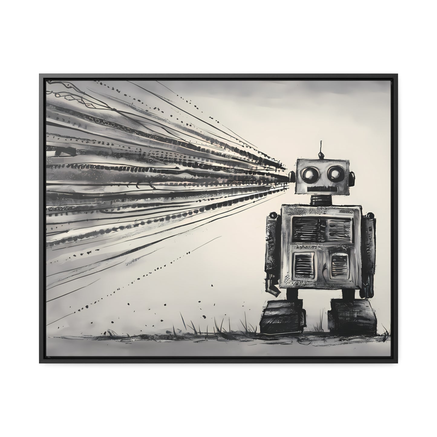 Echoes of the Machine Mind - Gallery Canvas Wraps, Horizontal Frame