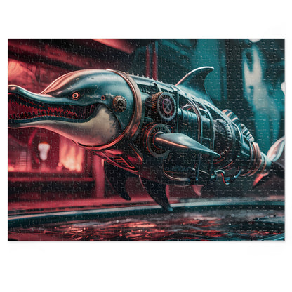 "Cybernetic Predator: The Steampunk Dolphin" - Jigsaw Puzzle (30, 110, 252, 500,1000-Piece)