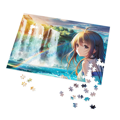 Ethereal Waterfall Symphony - Jigsaw Puzzle (30, 110, 252, 500,1000-Piece)