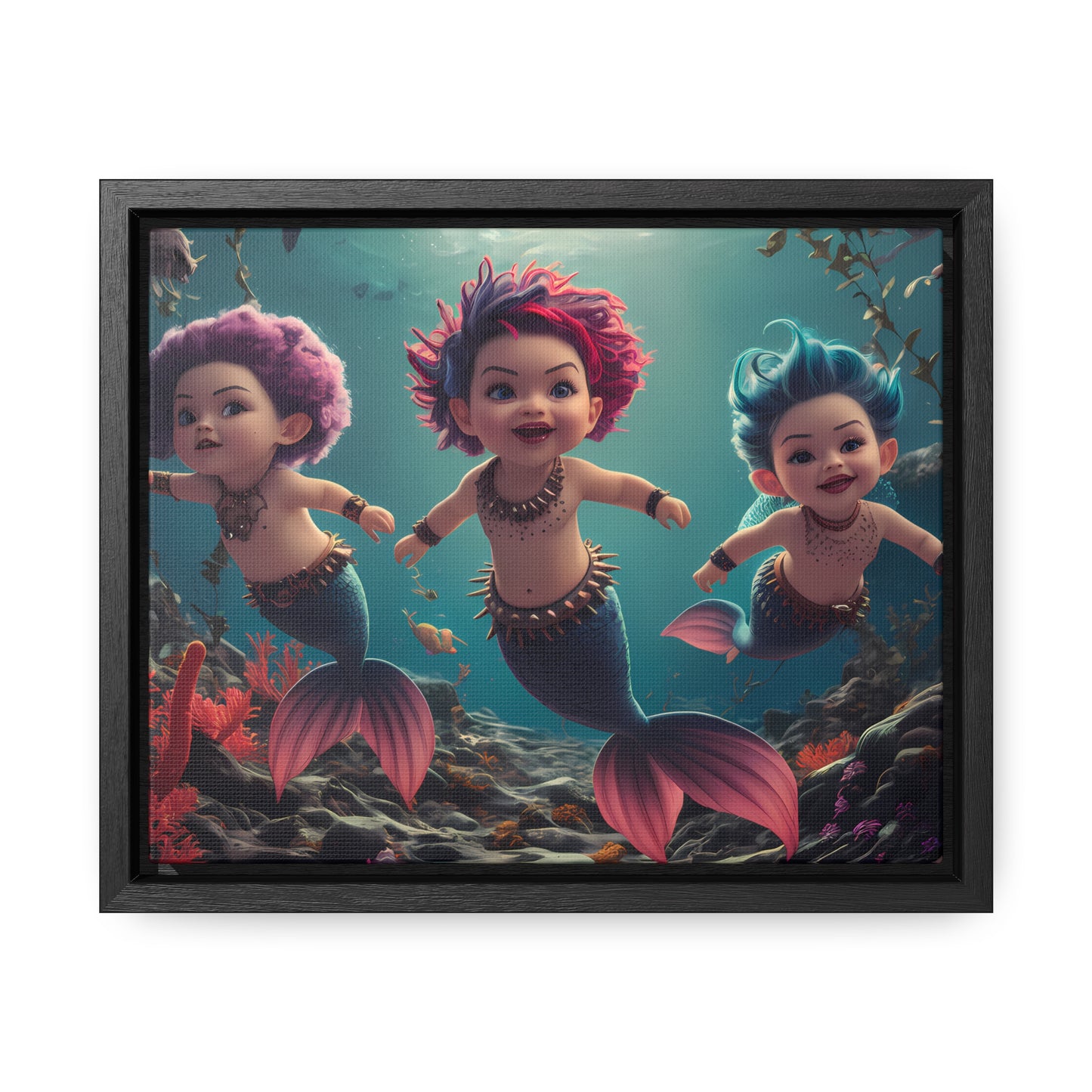 Aquatic Mischief - Gallery Canvas Wraps, Horizontal Frame