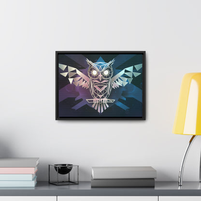 "Geometric Owl of Wisdom" - Gallery Canvas Wraps, Horizontal Frame