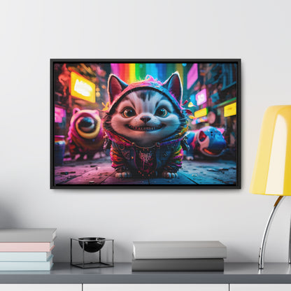 Cyberpunk Alley Cat Adventures - Gallery Canvas Wraps, Horizontal Frame