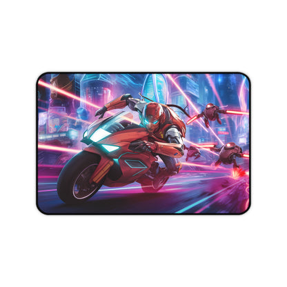 Neon Chase: Cyberbike Pursuit - Desk Mat