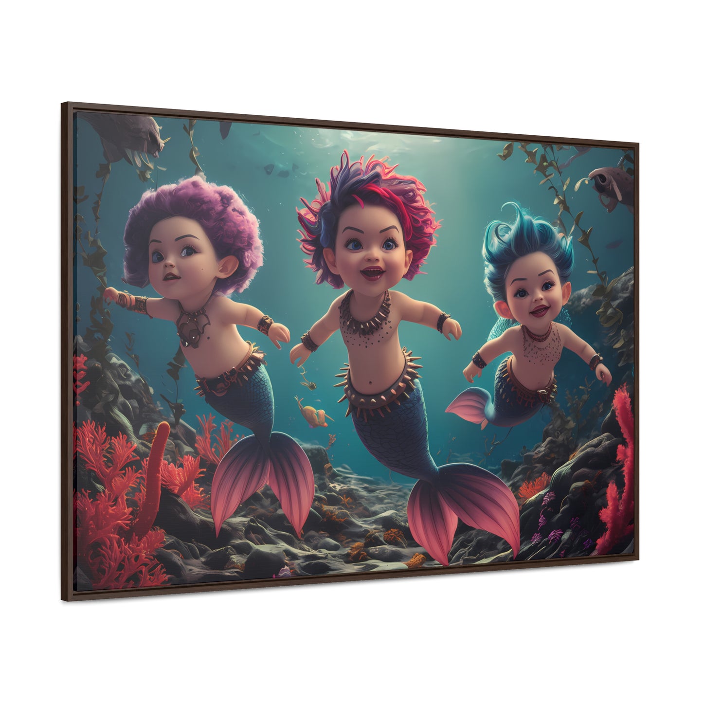 Aquatic Mischief - Gallery Canvas Wraps, Horizontal Frame