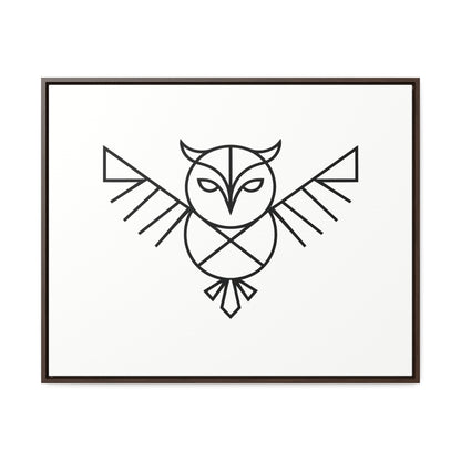 Geometric Owl Symbol - Gallery Canvas Wraps, Horizontal Frame