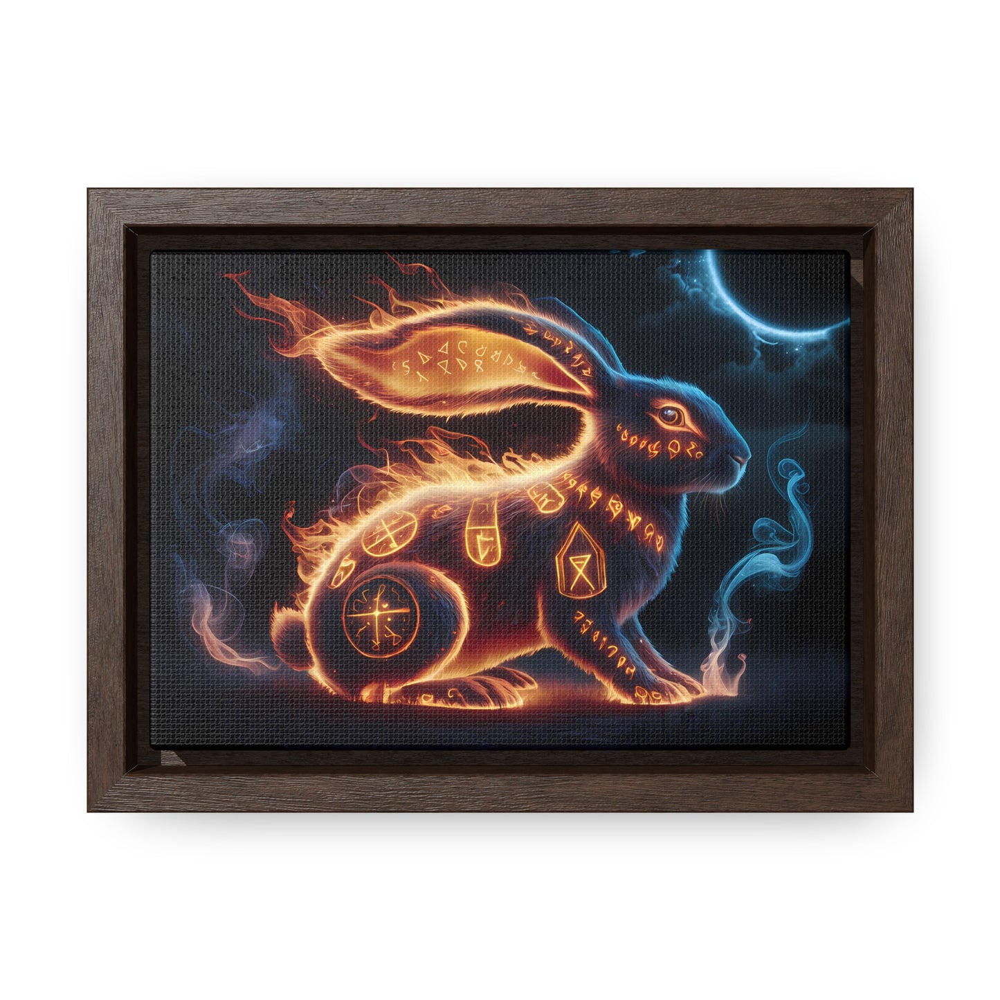 Runic Flame Rabbit - Gallery Canvas Wraps, Horizontal Frame