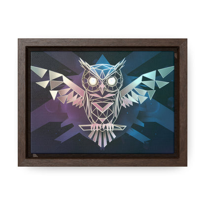 "Geometric Owl of Wisdom" - Gallery Canvas Wraps, Horizontal Frame