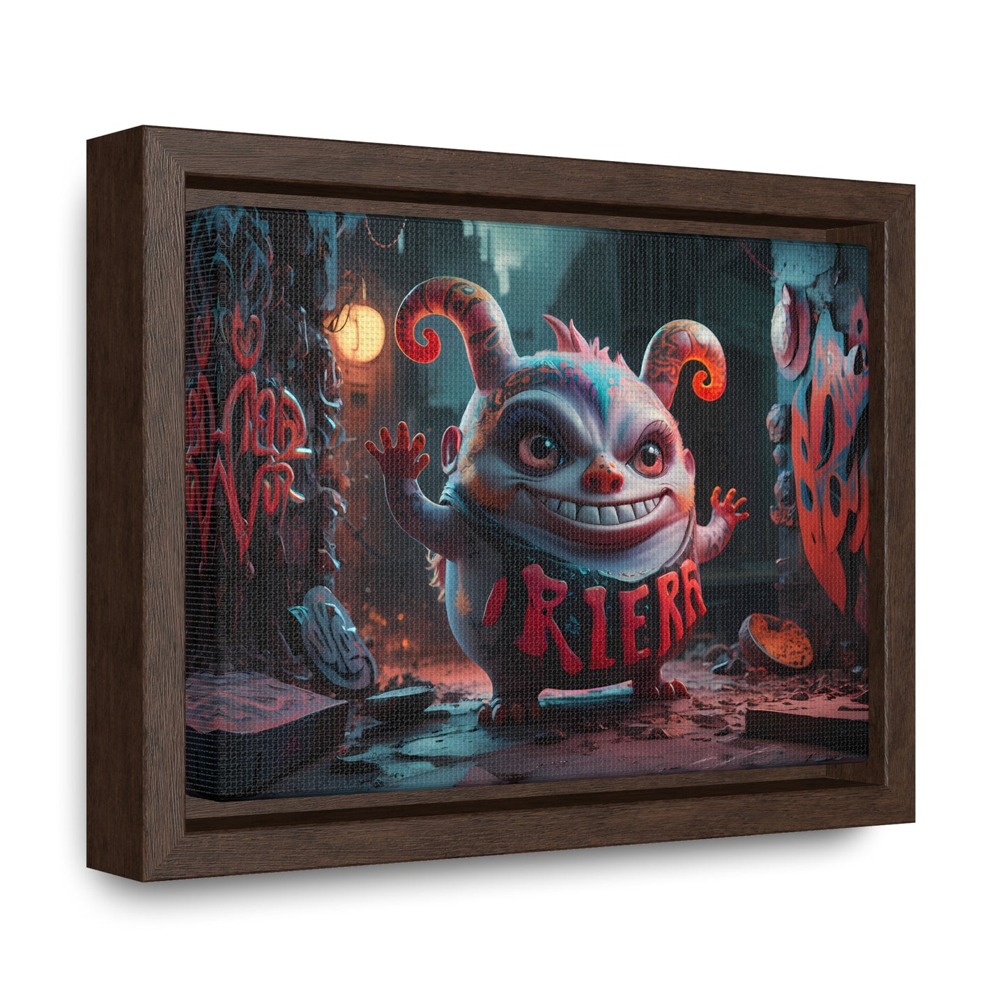 Midnight Mischief in the Alley - Gallery Canvas Wraps, Horizontal Frame