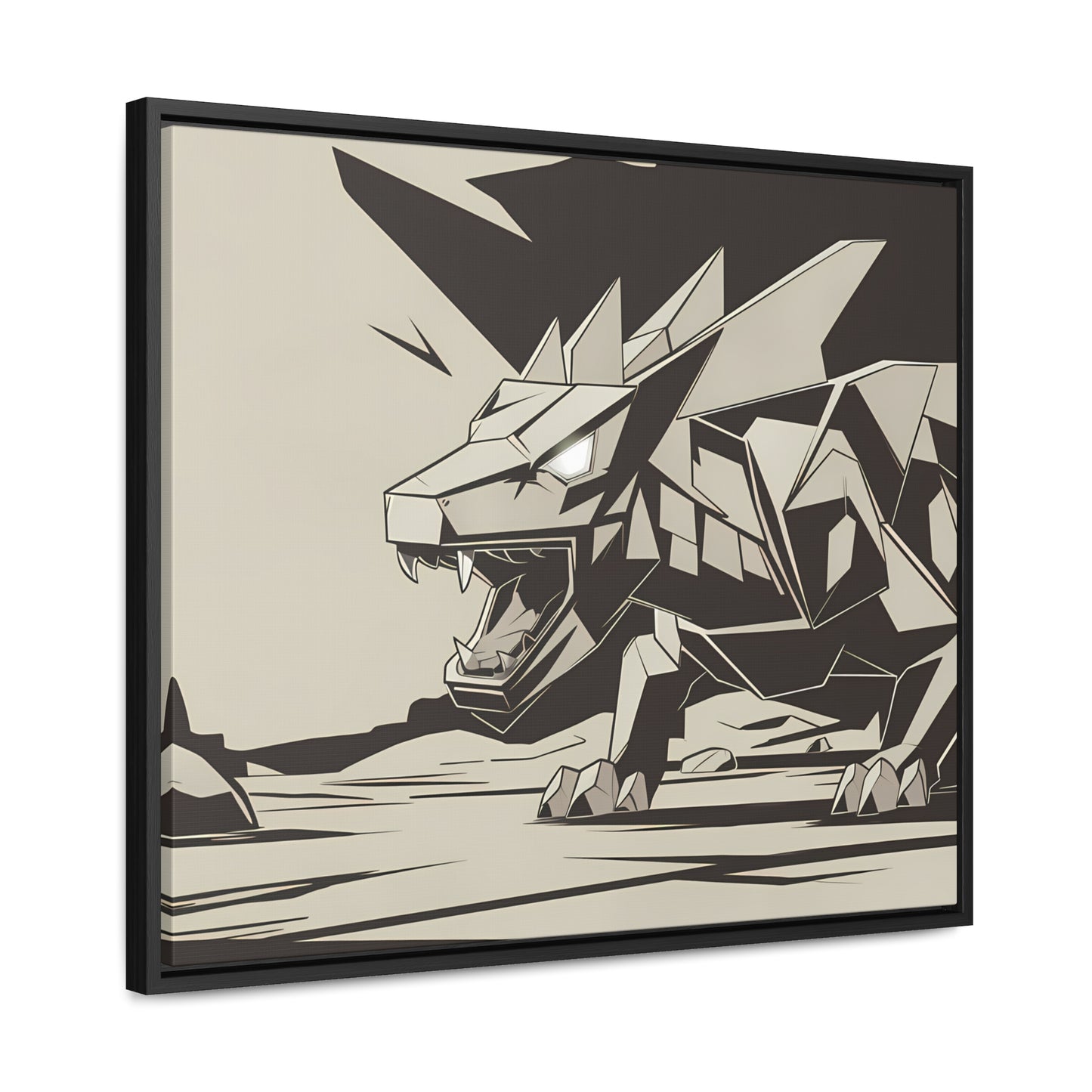 Raging Stone Guardian - Gallery Canvas Wraps, Horizontal Frame